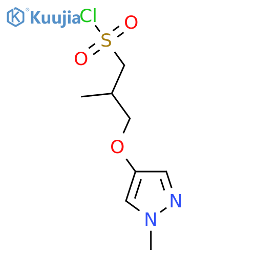 2-methyl-3-(1-methyl-1H-pyrazol-4-yl)oxypropane-1-sulfonyl chloride structure