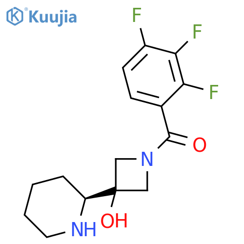 3-[(2S)-Piperidin-2-yl]-1-(2,3,4-trifluorobenzoyl)azetidin-3-ol structure