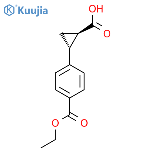 trans-4-(2-Carboxycyclopropyl)benzoic acid ethyl ester structure