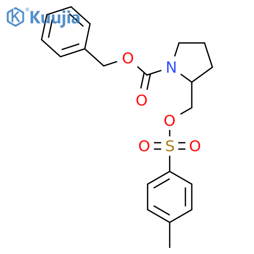 2-(Toluene-4-sulfonyloxymethyl)-pyrrolidine-1-carboxylic acid benzyl ester structure