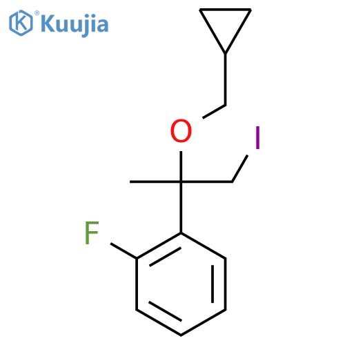 1-2-(cyclopropylmethoxy)-1-iodopropan-2-yl-2-fluorobenzene structure