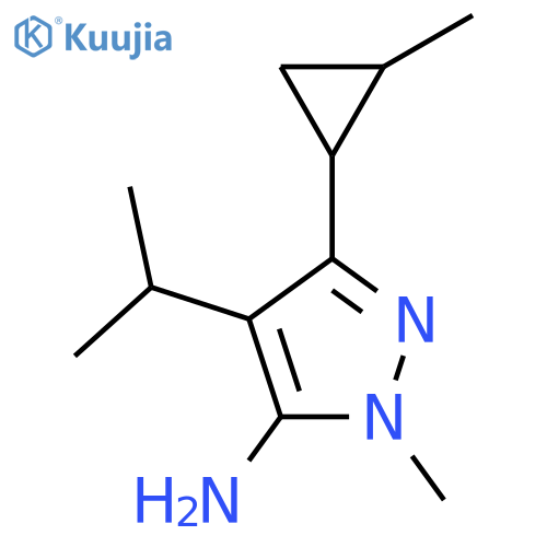 1-Methyl-3-(2-methylcyclopropyl)-4-(propan-2-yl)-1H-pyrazol-5-amine structure