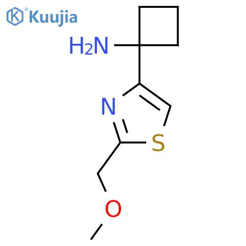 1-2-(methoxymethyl)-1,3-thiazol-4-ylcyclobutan-1-amine structure