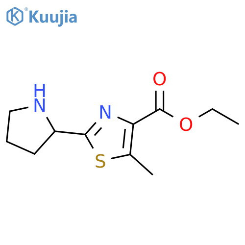 4-Thiazolecarboxylic acid, 5-methyl-2-(2-pyrrolidinyl)-, ethyl ester structure