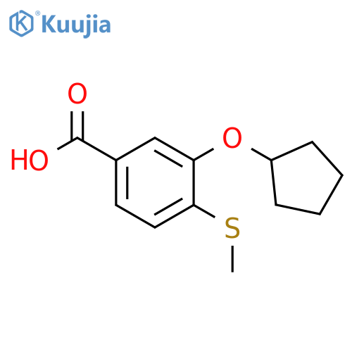 Benzoic acid, 3-(cyclopentyloxy)-4-(methylthio)- structure