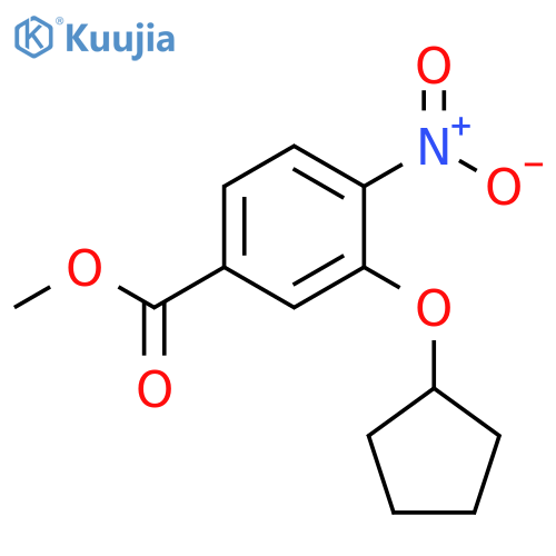 Benzoic acid, 3-(cyclopentyloxy)-4-nitro-, methyl ester structure