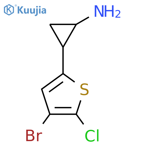 2-(4-bromo-5-chlorothiophen-2-yl)cyclopropan-1-amine structure