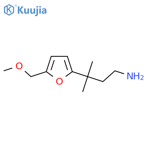 3-5-(methoxymethyl)furan-2-yl-3-methylbutan-1-amine structure