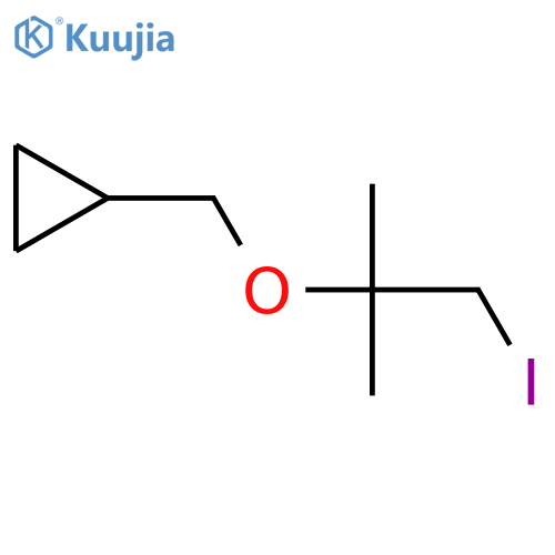 {(1-iodo-2-methylpropan-2-yl)oxymethyl}cyclopropane structure