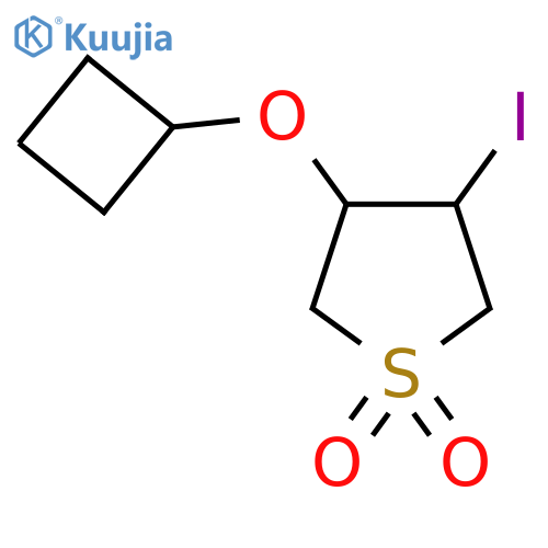 3-Cyclobutoxy-4-iodo-1lambda6-thiolane-1,1-dione structure