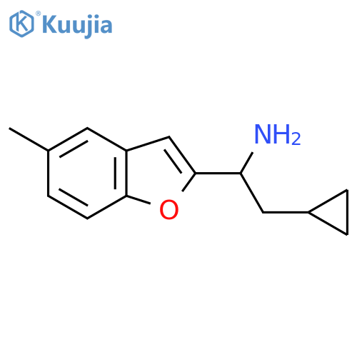 2-Cyclopropyl-1-(5-methyl-1-benzofuran-2-yl)ethan-1-amine structure