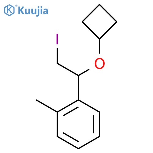 1-(1-cyclobutoxy-2-iodoethyl)-2-methylbenzene structure