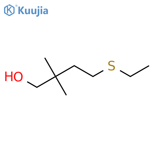 4-(ethylsulfanyl)-2,2-dimethylbutan-1-ol structure