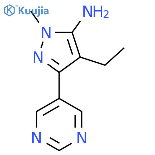 4-ethyl-1-methyl-3-(pyrimidin-5-yl)-1H-pyrazol-5-amine structure