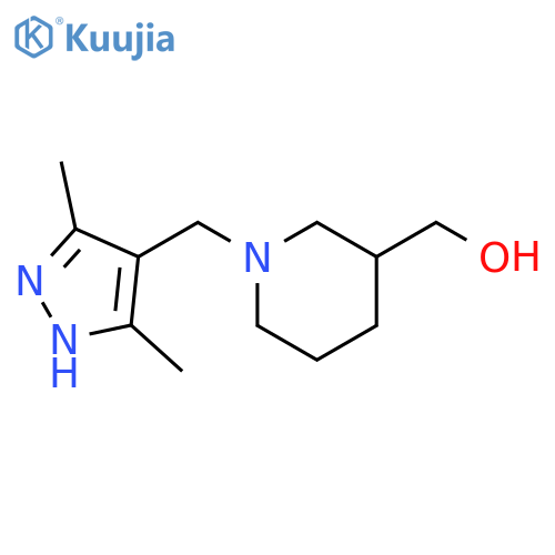 (1-((3,5-dimethyl-1H-pyrazol-4-yl)methyl)piperidin-3-yl)methanol structure