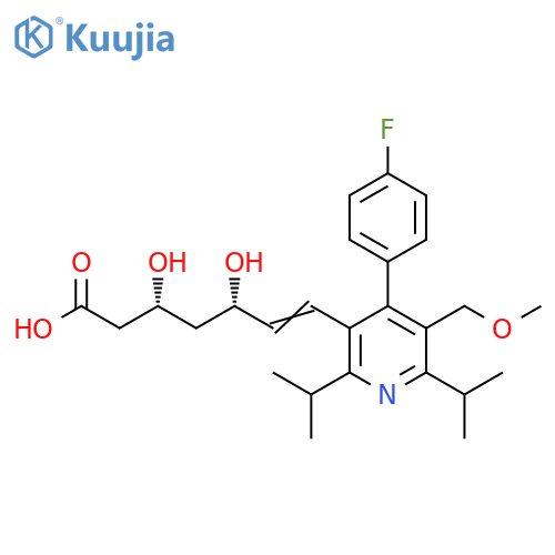 (3R,5S)-7-[4-(4-Fluorophenyl)-5-(methoxymethyl)-2,6-di(propan-2-yl)pyridin-3-yl]-3,5-dihydroxyhept-6-enoic acid structure