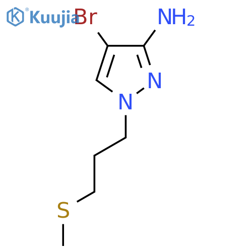 4-bromo-1-3-(methylsulfanyl)propyl-1H-pyrazol-3-amine structure