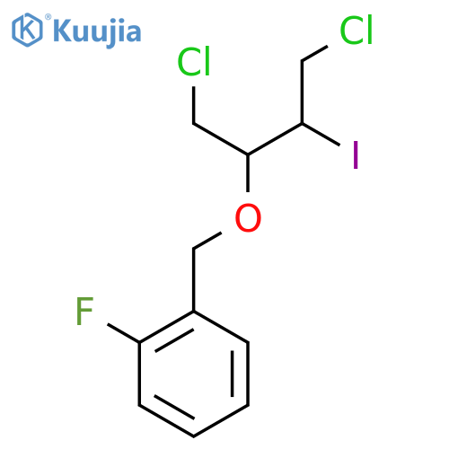 1-{(1,4-dichloro-3-iodobutan-2-yl)oxymethyl}-2-fluorobenzene structure