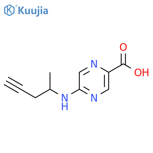 5-(pent-4-yn-2-yl)aminopyrazine-2-carboxylic acid structure