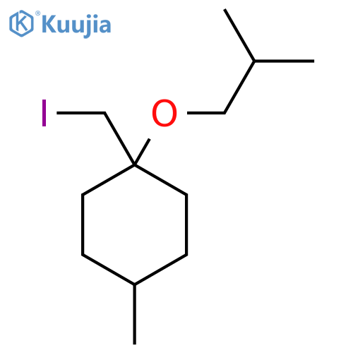 1-(iodomethyl)-4-methyl-1-(2-methylpropoxy)cyclohexane structure