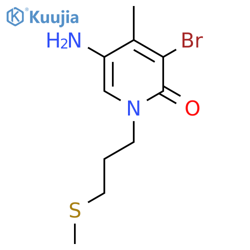 5-amino-3-bromo-4-methyl-1-3-(methylsulfanyl)propyl-1,2-dihydropyridin-2-one structure