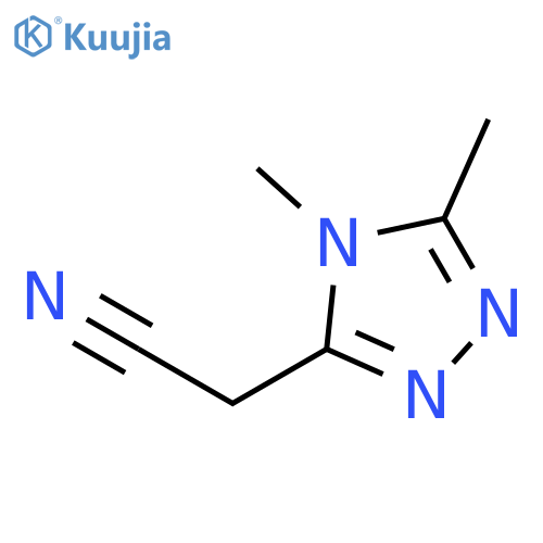 2-(dimethyl-4H-1,2,4-triazol-3-yl)acetonitrile structure