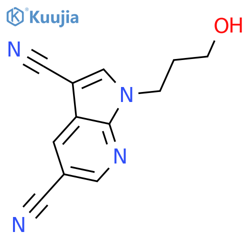 1H-Pyrrolo[2,3-b]pyridine-3,5-dicarbonitrile, 1-(3-hydroxypropyl)- structure