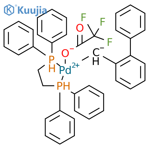 Palladium, ([1,1'-biphenyl]-2-ylmethyl)[1,1'-(1,2-ethanediyl)bis[1,1-diphenylphosphine-κP]](2,2,2-trifluoroacetato-κO)-, (SP-4-3)- structure
