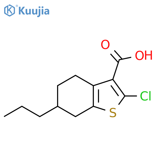 2-Chloro-6-propyl-4,5,6,7-tetrahydro-1-benzothiophene-3-carboxylic acid structure