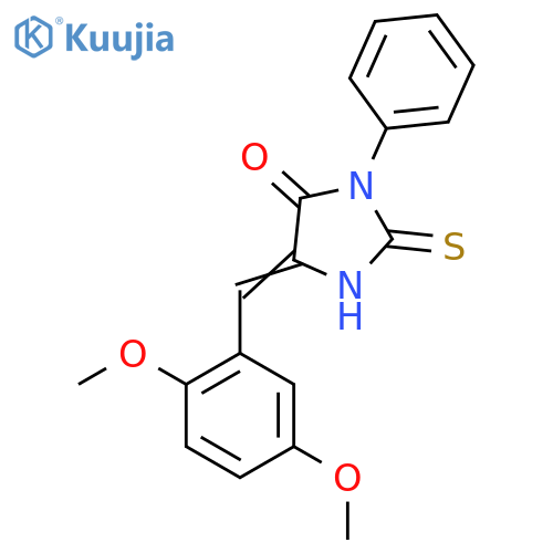 5-[(2,5-Dimethoxyphenyl)methylidene]-3-phenyl-2-sulfanylideneimidazolidin-4-one structure