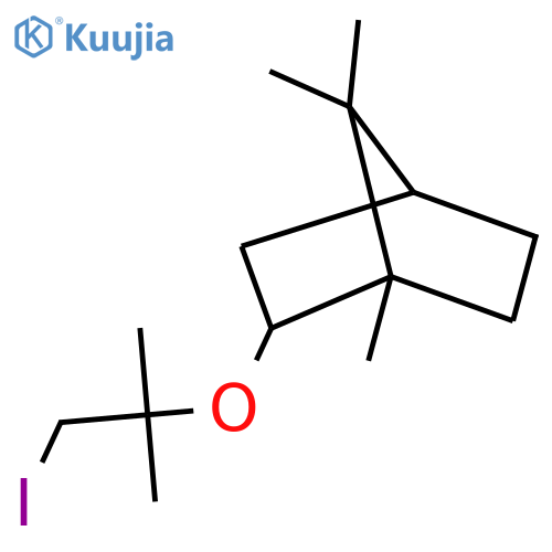 2-(1-iodo-2-methylpropan-2-yl)oxy-1,7,7-trimethylbicyclo2.2.1heptane structure