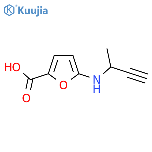 5-(but-3-yn-2-yl)aminofuran-2-carboxylic acid structure