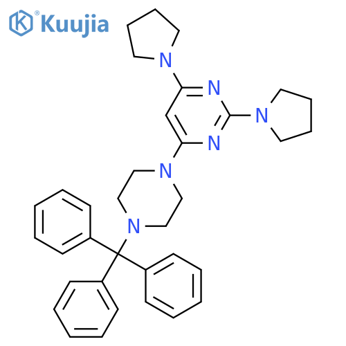 Pyrimidine,2,4-di-1-pyrrolidinyl-6-[4-(triphenylmethyl)-1-piperazinyl]- structure