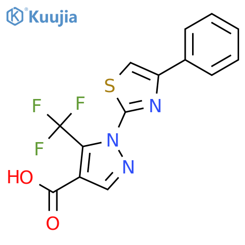 1-(4-Phenyl-thiazol-2-yl)-5-trifluoromethyl-1H-pyrazole-4-carboxylic acid structure