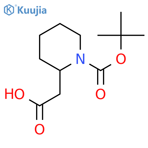 2-[(2S)-1-[(tert-butoxy)carbonyl]piperidin-2-yl]acetic acid structure