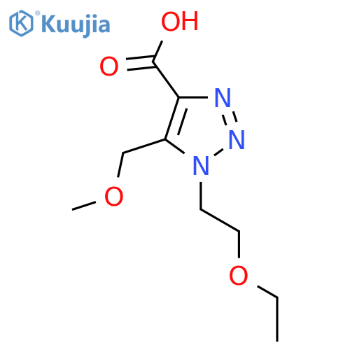1-(2-ethoxyethyl)-5-(methoxymethyl)-1H-1,2,3-triazole-4-carboxylic acid structure