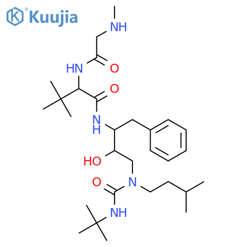 L-Valinamide,N-methylglycyl-N-[(1S,2R)-3-[[[(1,1-dimethylethyl)amino]carbonyl](3-methylbutyl)amino]-2-hydroxy-1-(phenylmethyl)propyl]-3-methyl- structure