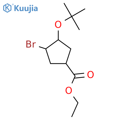 ethyl 3-bromo-4-(tert-butoxy)cyclopentane-1-carboxylate structure