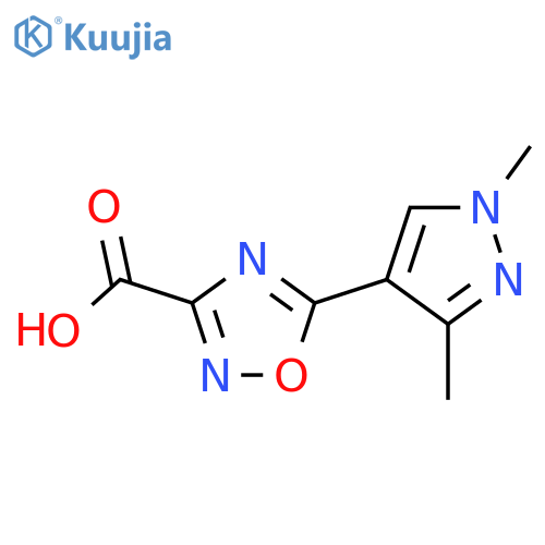5-(1,3-Dimethyl-1H-pyrazol-4-yl)-1,2,4-oxadiazole-3-carboxylic acid structure