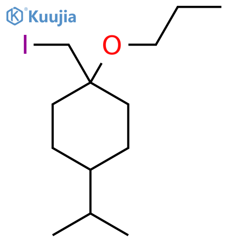 1-(Iodomethyl)-4-(propan-2-yl)-1-propoxycyclohexane structure