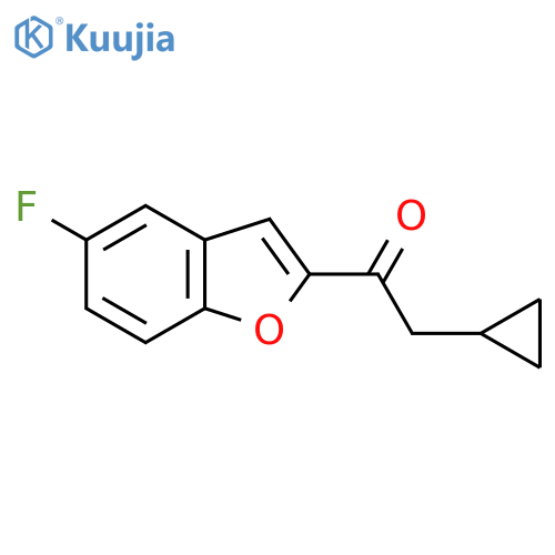 2-Cyclopropyl-1-(5-fluoro-1-benzofuran-2-yl)ethan-1-one structure