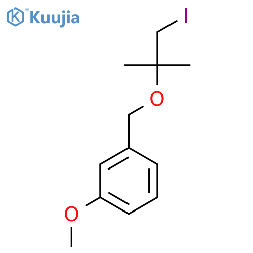 1-{(1-iodo-2-methylpropan-2-yl)oxymethyl}-3-methoxybenzene structure