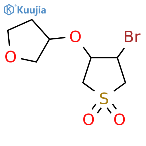 3-Bromo-4-(oxolan-3-yloxy)-1lambda6-thiolane-1,1-dione structure