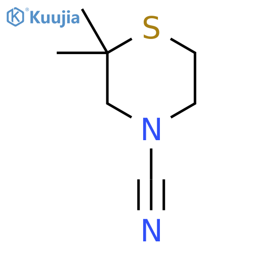 2,2-Dimethylthiomorpholine-4-carbonitrile structure