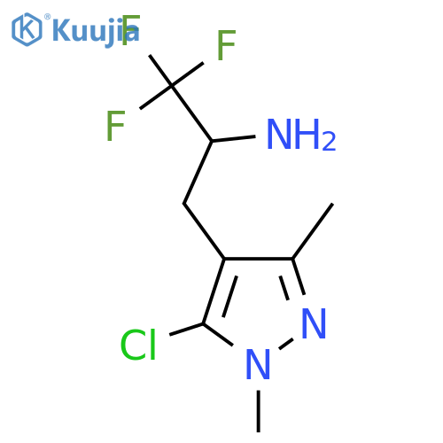 3-(5-chloro-1,3-dimethyl-1H-pyrazol-4-yl)-1,1,1-trifluoropropan-2-amine structure