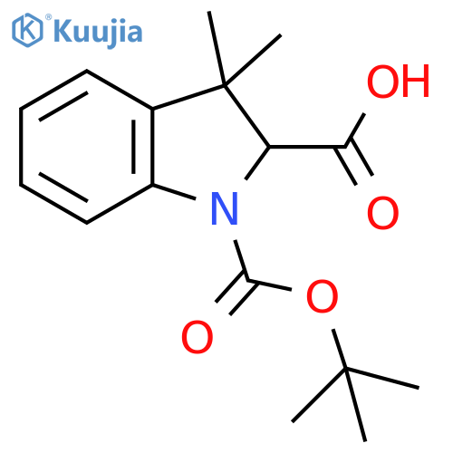 1H-Indole-1,2-dicarboxylic acid, 2,3-dihydro-3,3-dimethyl-, 1-(1,1-dimethylethyl) ester structure