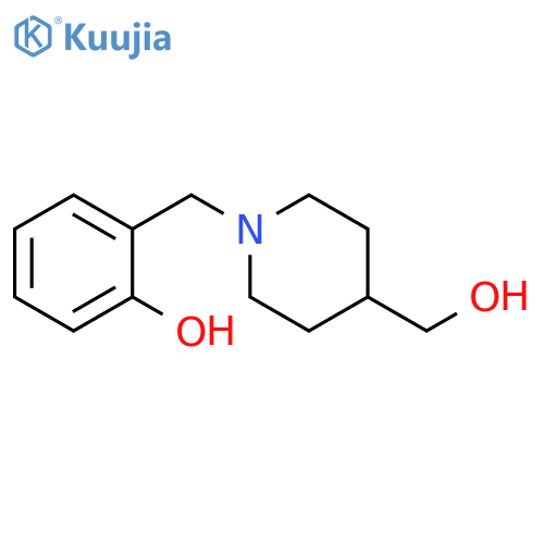 2-((4-(hydroxymethyl)piperidin-1-yl)methyl)phenol structure