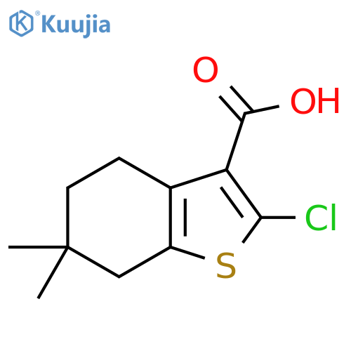 2-Chloro-6,6-dimethyl-4,5,6,7-tetrahydro-1-benzothiophene-3-carboxylic acid structure