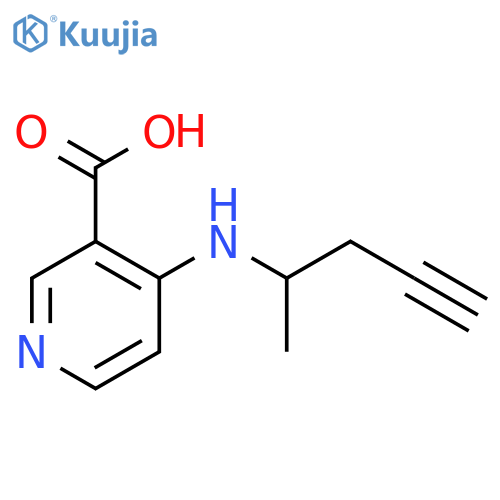 4-(pent-4-yn-2-yl)aminopyridine-3-carboxylic acid structure