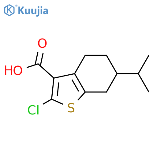 2-chloro-6-(propan-2-yl)-4,5,6,7-tetrahydro-1-benzothiophene-3-carboxylic acid structure